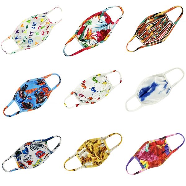 

дизайнер printed face mask fashion face mask 3 слоя ear-loop dust mouth маски эр 3-слойный мягкий дышащий защитный пыле # 670, Black