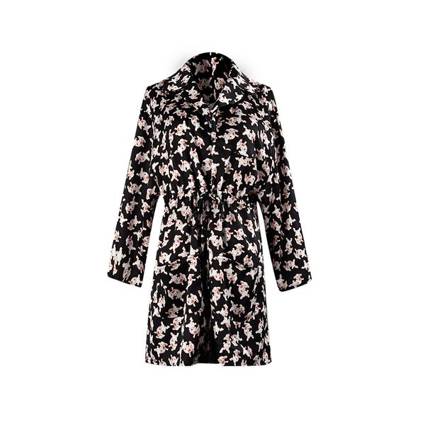 

2019 spring and summer dresses new g pig print pajamas wind loose imitation satin long shirt dress female women clothes size s-xl, Black;gray