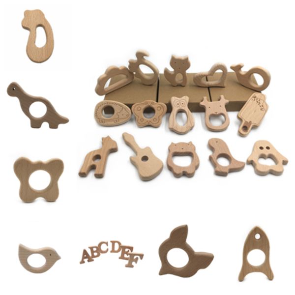 

wooden teethers nature baby teething toy organic wood teething holder nursing baby teether animal baby teethers party favor t2g5034
