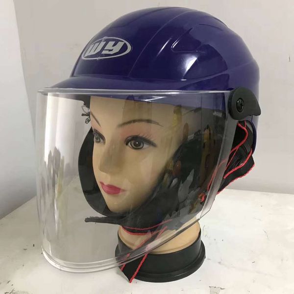 

2020-new motorcycle safety helmet open face motorcycle helmet warm collar scooter riding, Blue;gray