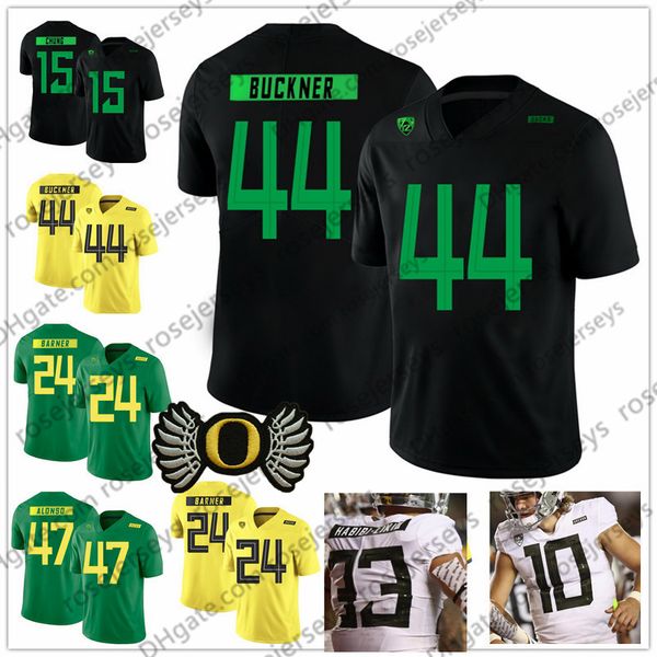 

NCAA Oregon Ducks #24 Kenjon Barner 44 DeForest Buckner 47 Kiko Alonso 15 Patrick Chung 9 Arik Armstead White Black Green Yellow Jerseys
