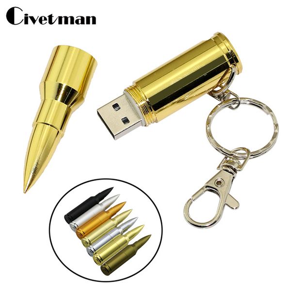 

metal pen drive bullet usb flash drive 4gb 8gb 16gb 32gb 64gb pendrive flash card usb 2.0 disk flash memory stick with key chain