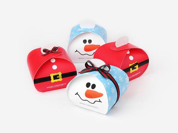 

10pcs/lot santa claus clothes pattern candy box gift box packaging christmas eve candy gift baby shower party supplies