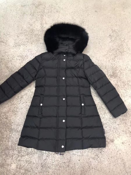 

women's down parkas long thick large size coat female hooded winter new loose european authentic outdoor leisure skiing solid color 14a, Black