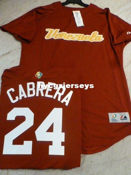 

baseball team venezuela #24 miguel cabrera world shirt classic jersey mens stitched jerseys big and tall size xs-6xl for sale, Black;blue