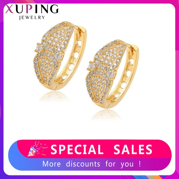 

xuping exquisite retro earrings party temperament hoop earrings for women christmas day jewelry romantic gift s233.1-99710, Golden