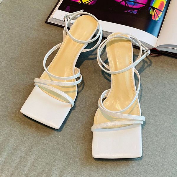 

new fashion women sandals high heel lace up sandal back strap summer shoes gladiator casual sandal narrow band sandalias mujer, Black