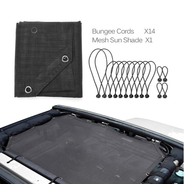 

2/4 door car polyester roof mesh bikini sunshade cover uv sun shade mesh for je ep wrangler 2007-2020 car accessoriesÂ style