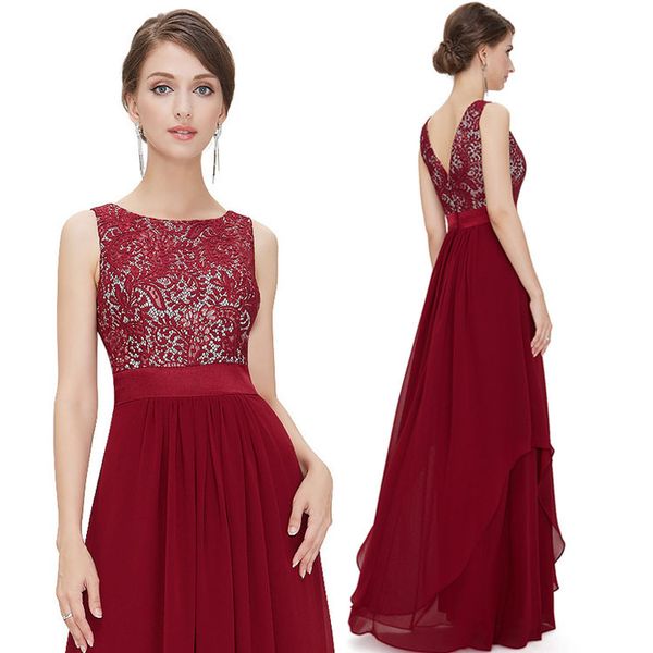 

long evening dresses 2019 ever pretty elegant beading a line pleated chiffon lace formal dress party gown evening dresses long, White;black