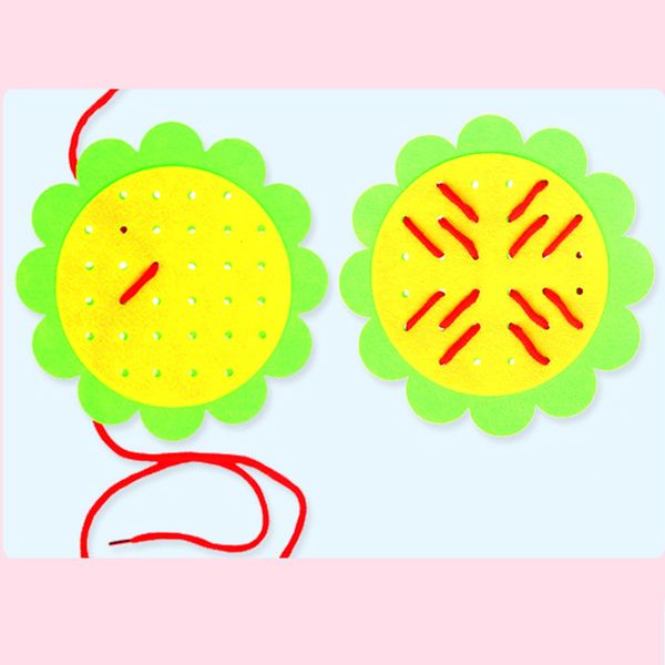 

kids diy weave cloth materials set early educational learning toys for children baby kindergarten flower diy montessori toys
