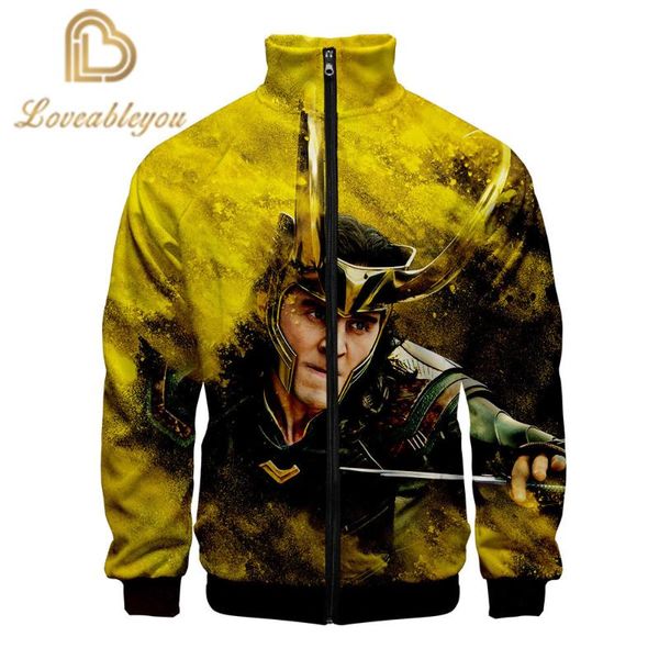 

3d локи темный мир harajuku молния стиль стенд воротник повседневная куртка спортивная стиль мода тенденция повседневная куртка толстовка, Black