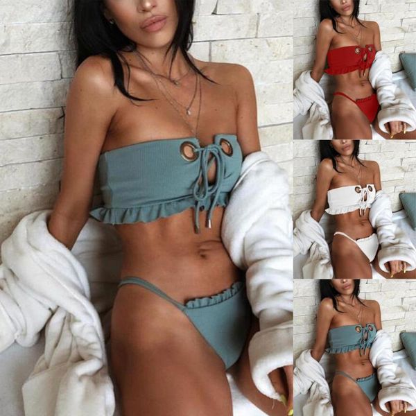 

womail 2019 womens push-up padded bra beach bikini set swimsuit swimwear bathing suit women high waist bikini set 30