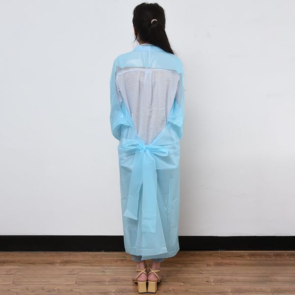 

Защитная одежда Одноразовая Изоляция мантий Комбинезоны CPE Одежда Упругие Манжеты Анти пыли Открытый Защитная одежда RRA3063