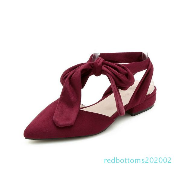 

sianie tianie 2020 summer open back cross-tied bandage ankle strap ballet flats woman shoes pointed toe women sandals size 33-48 r02, Black