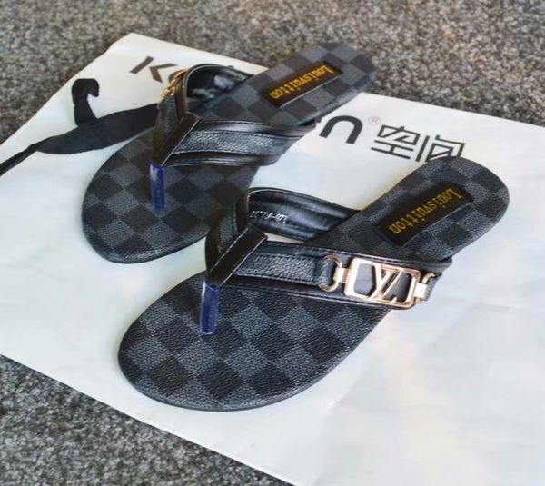 

design rubber slip sandals floral broidered men's slippers gear bottom flip-flops women's striped beach casual slippers with box u, Black