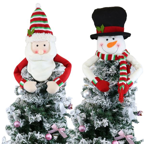 

lovely christmas tree ers with hand ornament non-woven cartoon festival snowman tree er christmas decoration