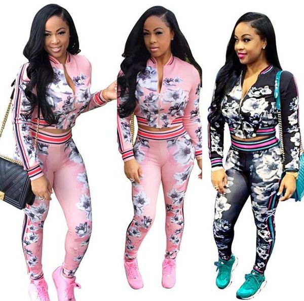 

printing long sleeve women cardigan sports sportwear woman hoodies sets printed print tracksuit for jogging clothes, White;black