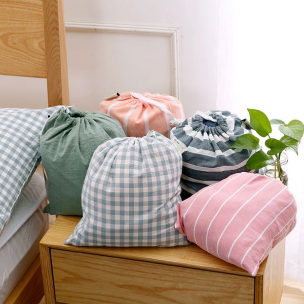 

portable drawstring bag travel storage bag cotton women makeup clothes toiletries shoes organizer bags