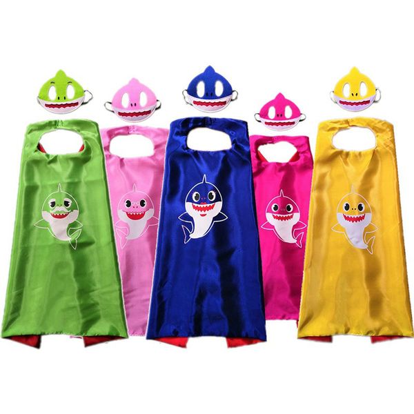 

Whole ale baby hark robe cloak cape with ma k children co play co tume kid pinkfong robe cloak kid birthday party halloween upplie