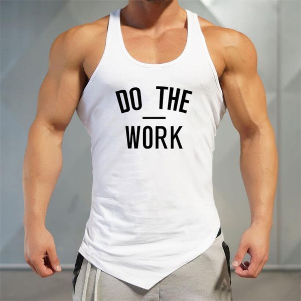 

men's sports running bodybuilding fitness training vest deep dig round neck irregular hem cotton vest, Black;blue