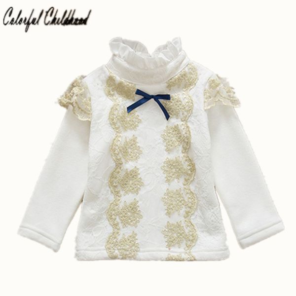 

осень / зима суд стиль девушки рубашка старинные кружева воротник бантом толстые уютные топы flare рукавом хлопок weddingparty ткань, Blue