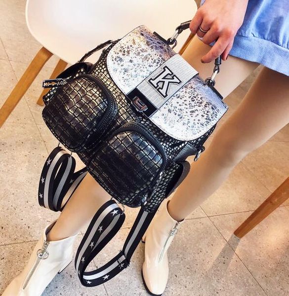 

est brand women's fashion backpacks stone pattern letter backpack multiple uses shoulder bags crossbody bags backpacks handbags
