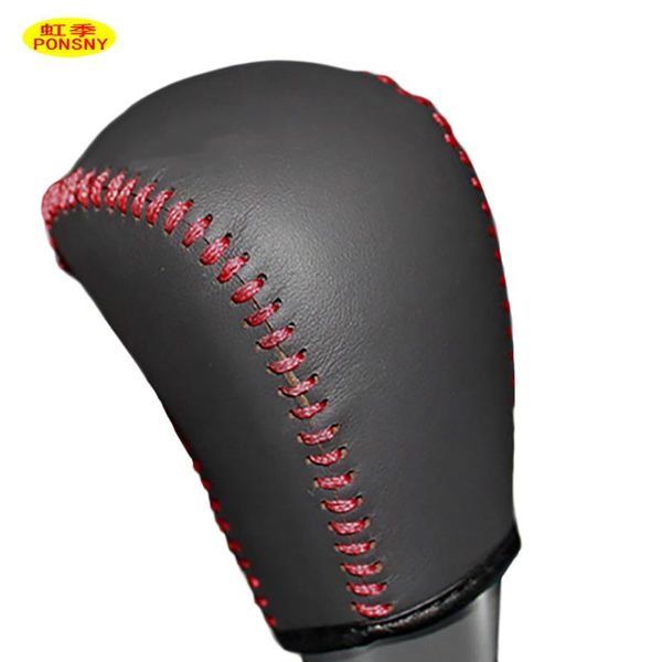 

ponsny car gear covers case for mitsubishi asx automatic shift genuine leather hand-stitched cover