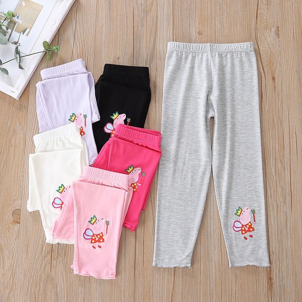 

20 clothing girls capri pants medium and large children's wear shorts and shorts children's modal wooden leggings, Blue