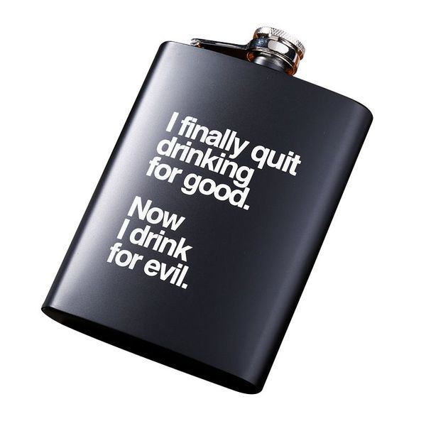 

steel hip flask alcohol bottle personalized printed matte black paint coat stainless liquor flask for whiskey wine rum vodka 8oz