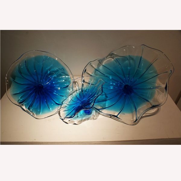 

fashion decorative wall blown glass art abstract design blue colored home fused glass wall art