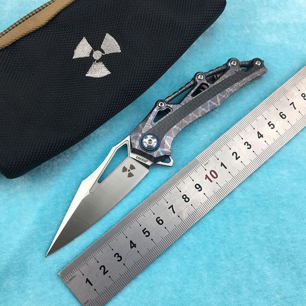 

LEMIFSHE JR9393 Flipper M390 steel blade Titanium+CF handle outdoor camping hunting pocket kitchen fruit folding knife EDC tool