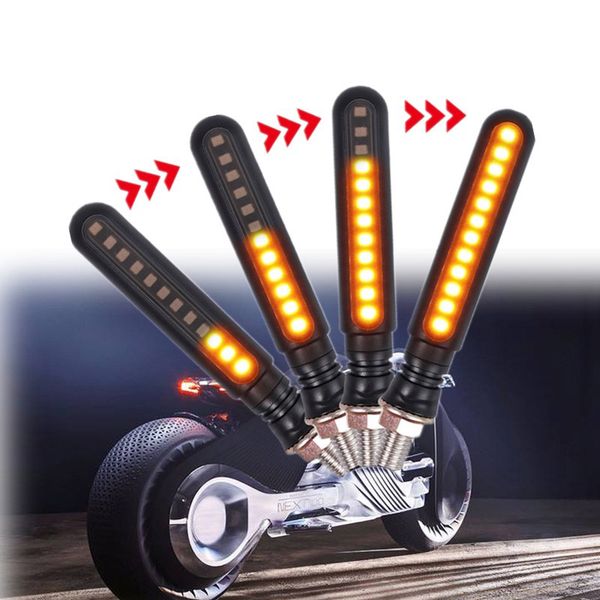 

1 pair universal motorcycle turn signal light 24 led flexible bendable tail indicator flasher xr657