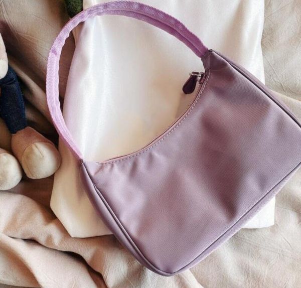 

2023 lady designer shoulder bags women handbag fashion baguette nylon lady underarm bag with box