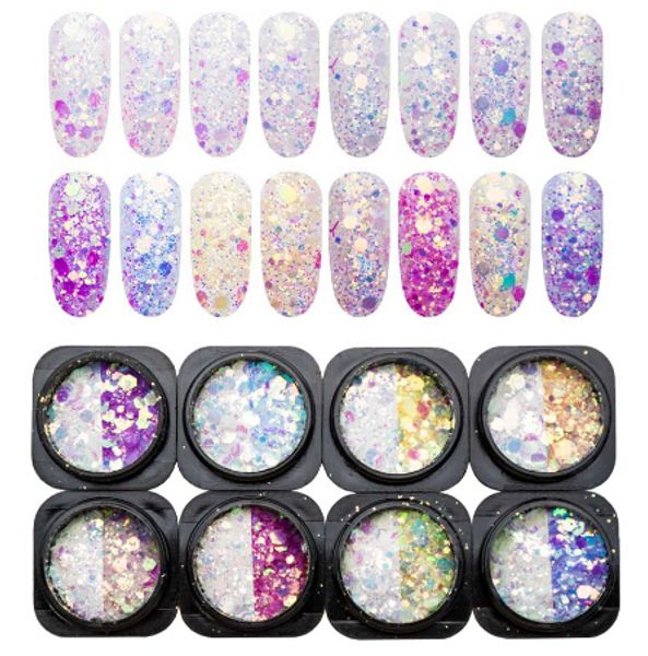 

смешать изменение цвета блеск для ногтей art блеск блестки коренастый nail glitter украшения для дизайна ногтей блестки, Silver;gold
