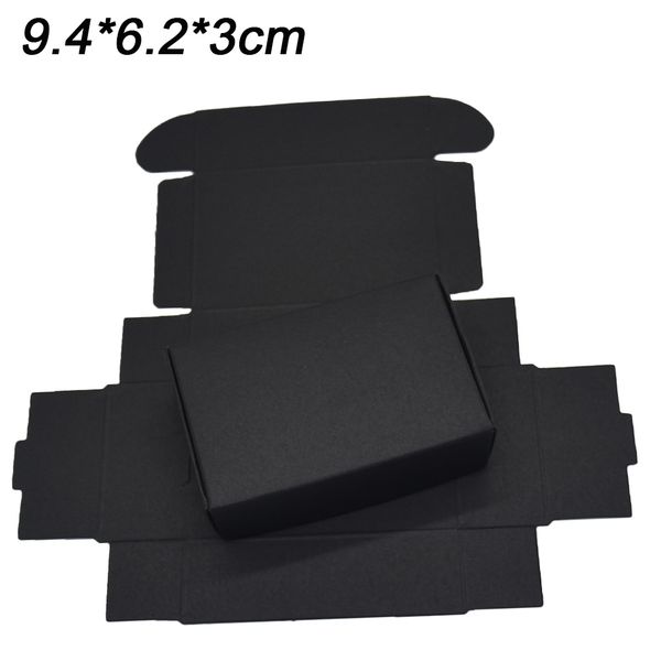 

9.4x6.2x3cm wholesale black kraft paper gift decoratiov box cosmetic bottle package box craft handmade soap party candle storage boxes