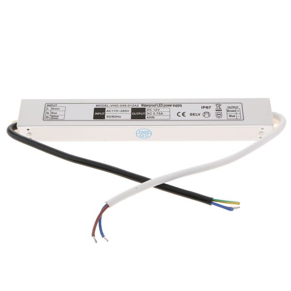 

led трансформатор светодиодный источник питание - 45w, 12v dc, постоянное напряжение для светодиодных лент lights