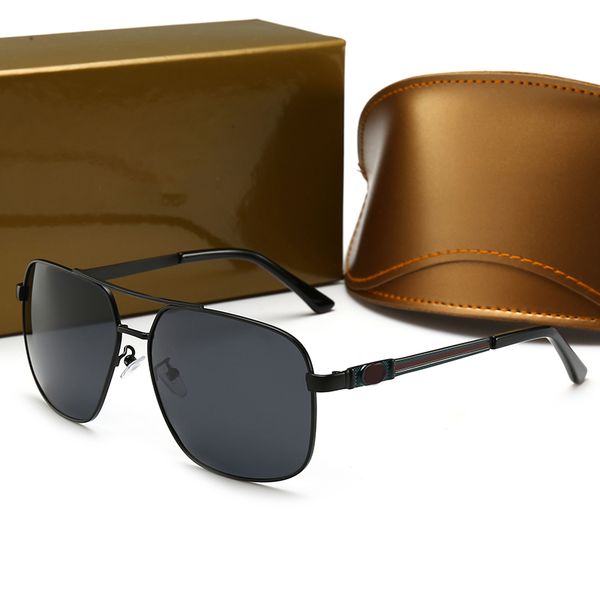 

the fashion glasses men and women sunglasses for driving sunglasses golden metal frame green uv400 lenses to box box, Black