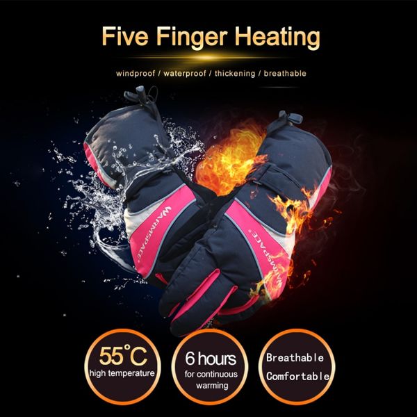 

winter outdoor motorcycle skiing hand warmer battery powered electric thermal gloves waterproof heated gloves new