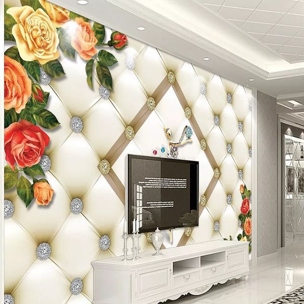 

custom large mural 3d wallpaper modern fashion creative luxury pearl jewelry chinese leather pattern wall decor 5d embossed