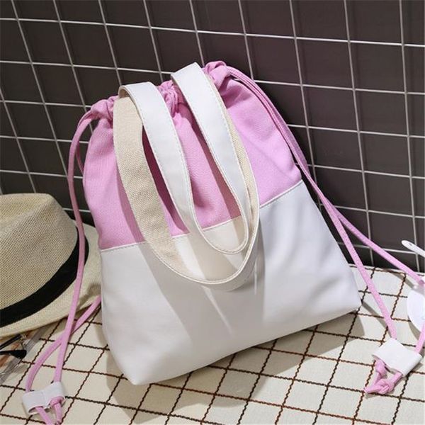 

fashion straw string closure classic women solid color shoulder bag messenger bag tote drawstring bucket