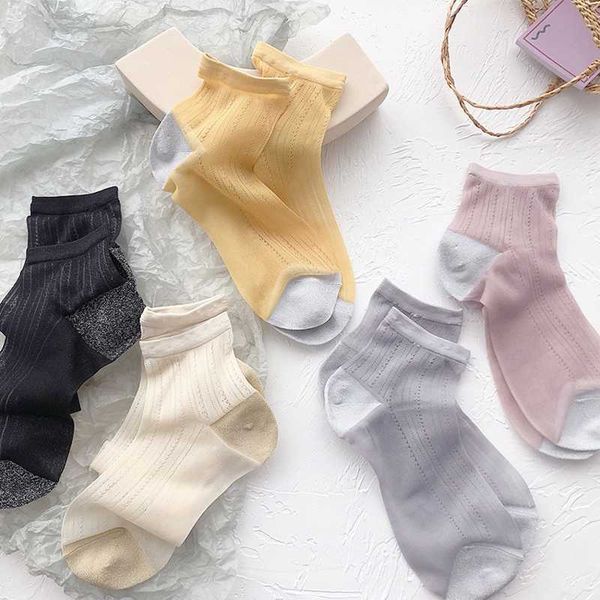

10 pairs women's short socks invisible mesh ankle socks women summer breathable thin boat calcetines solid black gray