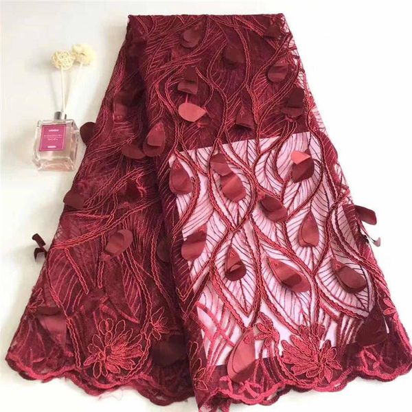 

african lace fabric 2019 embroidery lace tulle french lace fabric for wedding dresses 5 yards a1445, Black;white