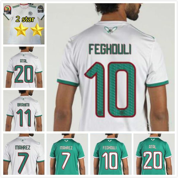 

10 pc end dhl 2019 algeria occer jer ey home away afcon mahrez brahimiy bounedjah bouazza 19 20 algerie jer efootball hirt