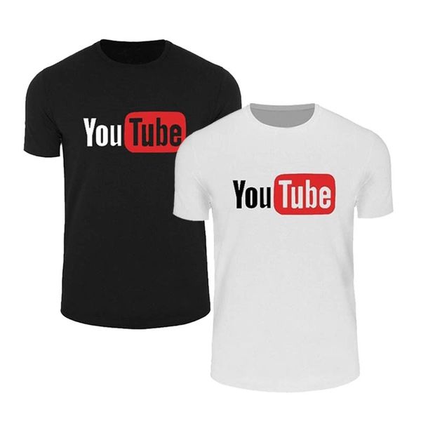

mens designer summer t shirts youtube printing 100% cotton casual loose mens t shirt short sleeve s-3xl, White;black