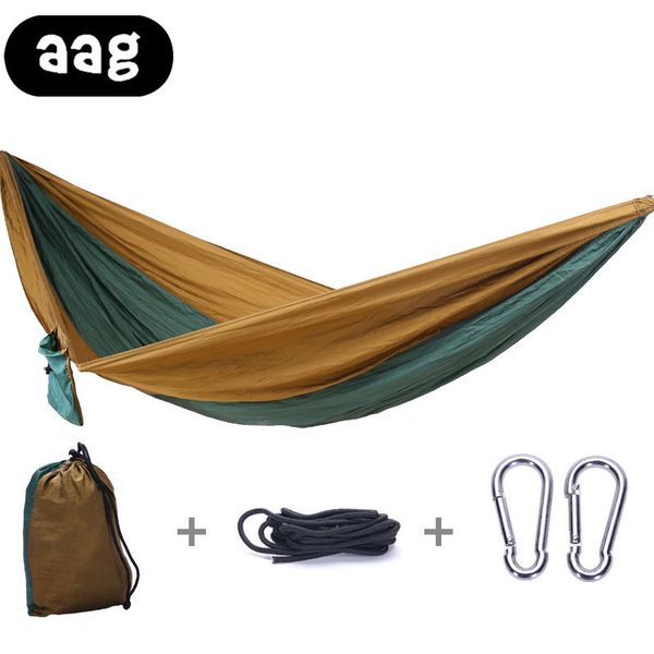 

hammocks portable travel hammock outdoor camping mosquito net nylon adjustable hunting sleeping bed durable swings adult