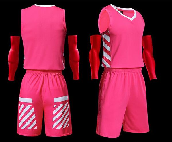 

2019 new blank basketball jerseys printed logo mens size s-xxl price fast shipping good quality cool pink cpink001, Black;red