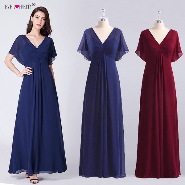 

navy blue chiffon evening dresses long ever pretty new v-neck elegant long dress a-line burgundy party gowns vestidos festa, White;black