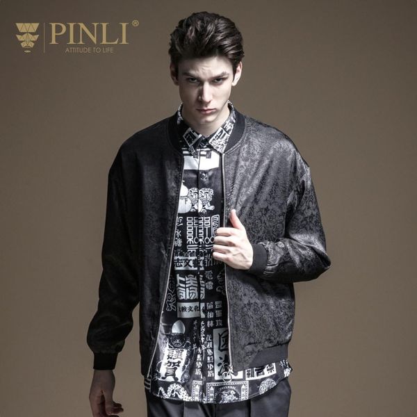 

jaqueta masculino pinli product made the new men's cultivate morality, fall 2019 jacquard baseball uniform jacket b193104105, Black;brown