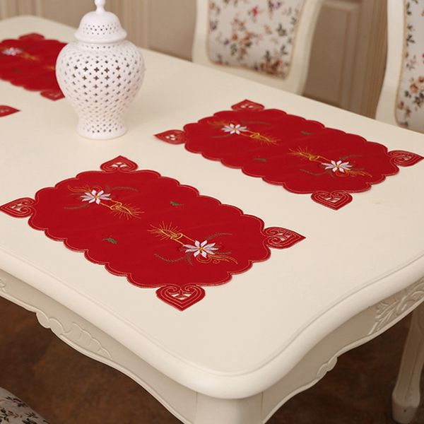 

4pcs/lot table place mat santa claus bell tables christmas decorations for home heat insulation kitchen dining pads 2020