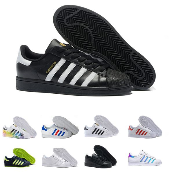 

trend designer popular casual shoes originals white hologram iridescent junior 80s pride sneakers women mens flats sport sneakers, Black